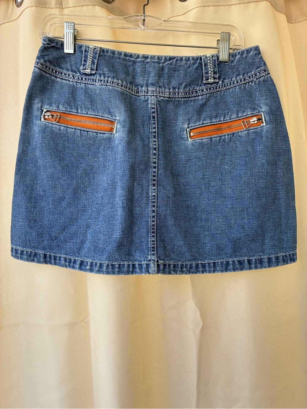 Vintage Express Bleus Button Fly Zip Pocket Denim Skirt Size 9/10 - Picture 7 of 13